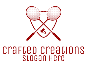 Badminton Shuttlecock Rackets Logo