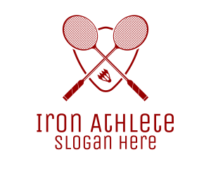 Badminton Shuttlecock Rackets logo design