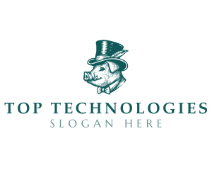 Pig Victorian Top Hat logo