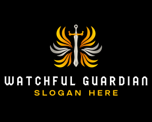 Guardian Wing Sword logo design