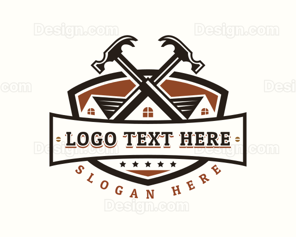 Hammer Roofing Construction Logo