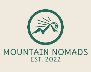 Mountain Sunrise Summit Badge logo design