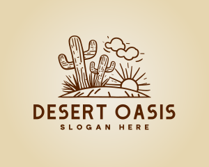 Cactus Desert Sunrise logo design