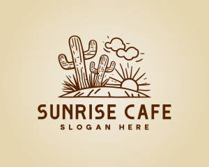 Cactus Desert Sunrise logo design