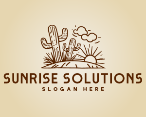 Cactus Desert Sunrise logo design