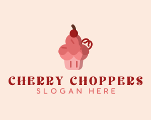 Cherry Cupcake Dessert logo design