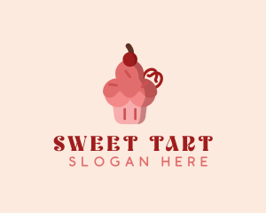 Cherry Cupcake Dessert logo design