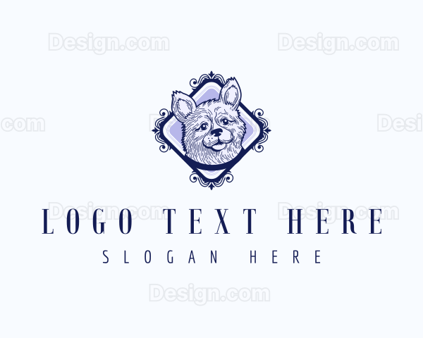 Cute Dog Grooming Logo