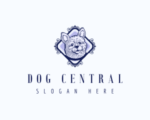 Cute Dog Grooming logo design