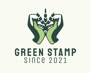 Green Hand Weed  logo design