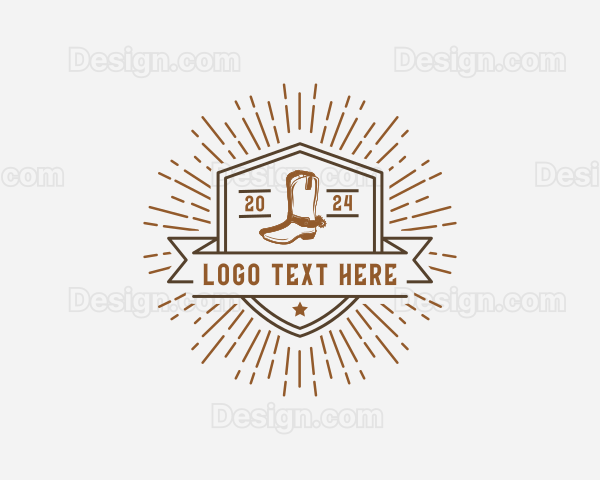 Retro Cowboy Boots Logo