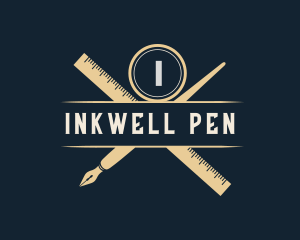 Calligraphy Pen Ruler logo design