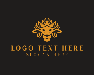  Lion  Leaf Animal logo