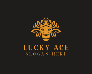  Lion  Leaf Animal logo design