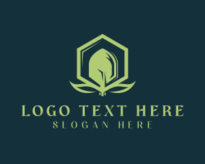 Landscaping Shovel Hexagon logo