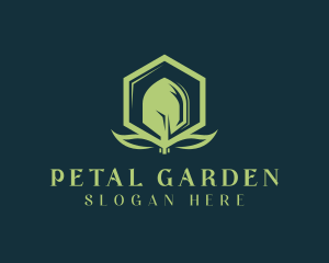 Landscaping Shovel Hexagon logo design