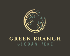 Tree Leaf Branches logo design