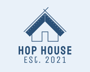 Carpentry Measurement House Roof logo design