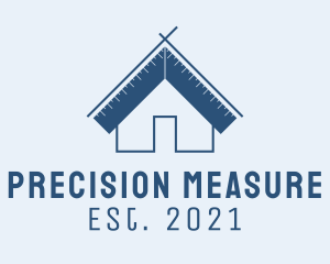 Carpentry Measurement House Roof logo design