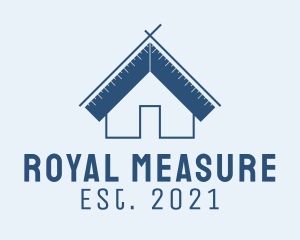 Carpentry Measurement House Roof logo design