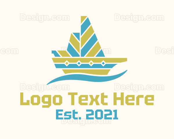 Stripes Sail Boat Logo