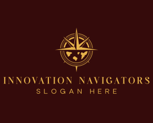 Compass Map Navigation logo design