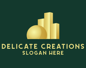 Gold Sphere Graph logo design