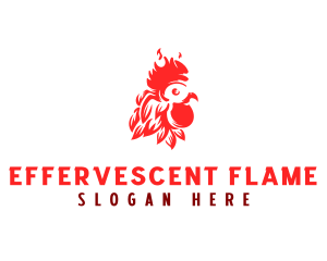 Flaming Rooster Barbecue  logo design