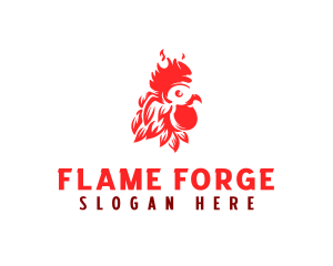 Flaming Rooster Barbecue  logo design