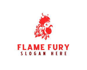 Flaming Rooster Barbecue  logo design