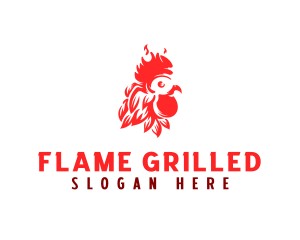 Flaming Rooster Barbecue  logo design