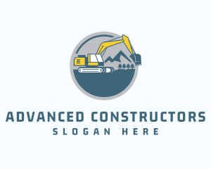 Forest Mining Excavator logo design