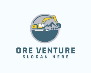 Forest Mining Excavator logo design