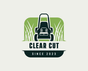 Lawn Mower Grass Landscaping logo design