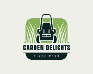 Lawn Mower Grass Landscaping logo design