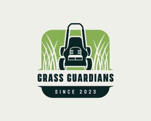 Lawn Mower Grass Landscaping logo design