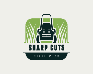 Lawn Mower Grass Landscaping logo design