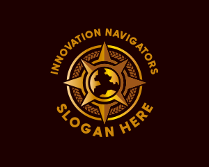 Compass Globe Navigation logo design