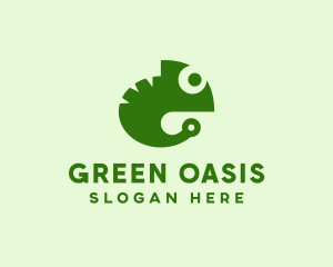 Green Digital Chameleon logo design