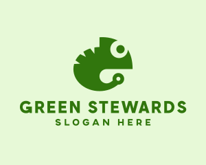 Green Digital Chameleon logo design