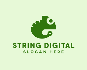 Green Digital Chameleon logo design