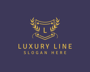 Luxury Star Wreath Shield  logo design