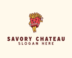 Smiling French Fries  logo design