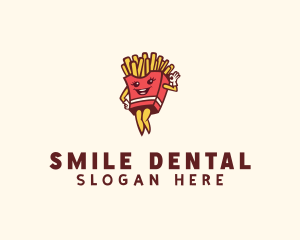 Smiling French Fries  logo design