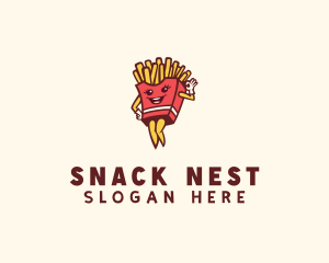 Smiling French Fries  logo design