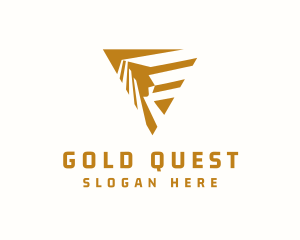 Gold Triangular Pharaoh  logo design