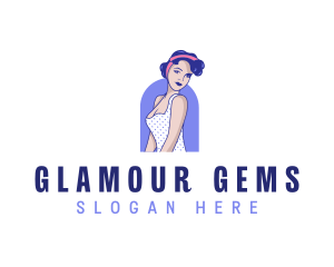 Fashion Pinup Woman logo design