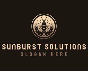 Round Beer Malt Sunburst logo