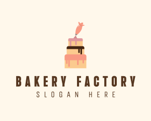 Pink Cake Frosting Bakery logo design