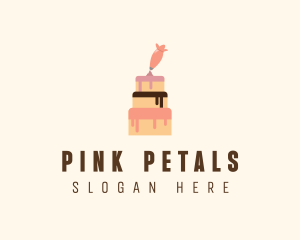 Pink Cake Frosting Bakery logo design